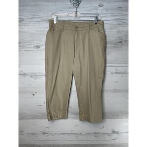 St. Johns‎ Bay Capri Pants Womens 6 Khaki Beige Stretch Casual Crop Chino